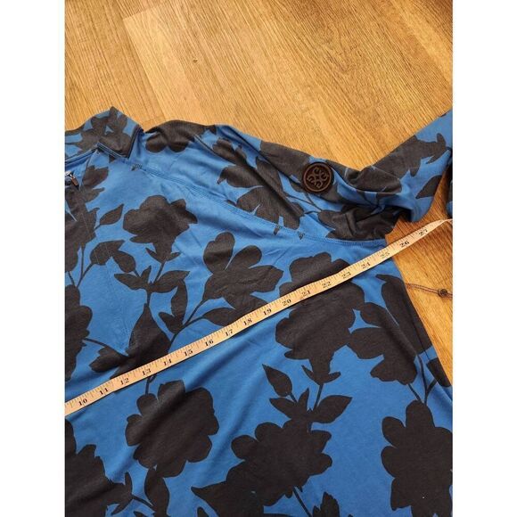 G/Fore NWT Men's XL 1/4 Zip Pullover Performance Racer Blue Navy Floral Golf NWT - Picture 5 of 9